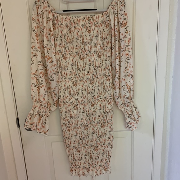 HOUSE OF CHIC Elegant Lady Pink Floral Off Shoulder Long, size Large - Picture 6 of 7